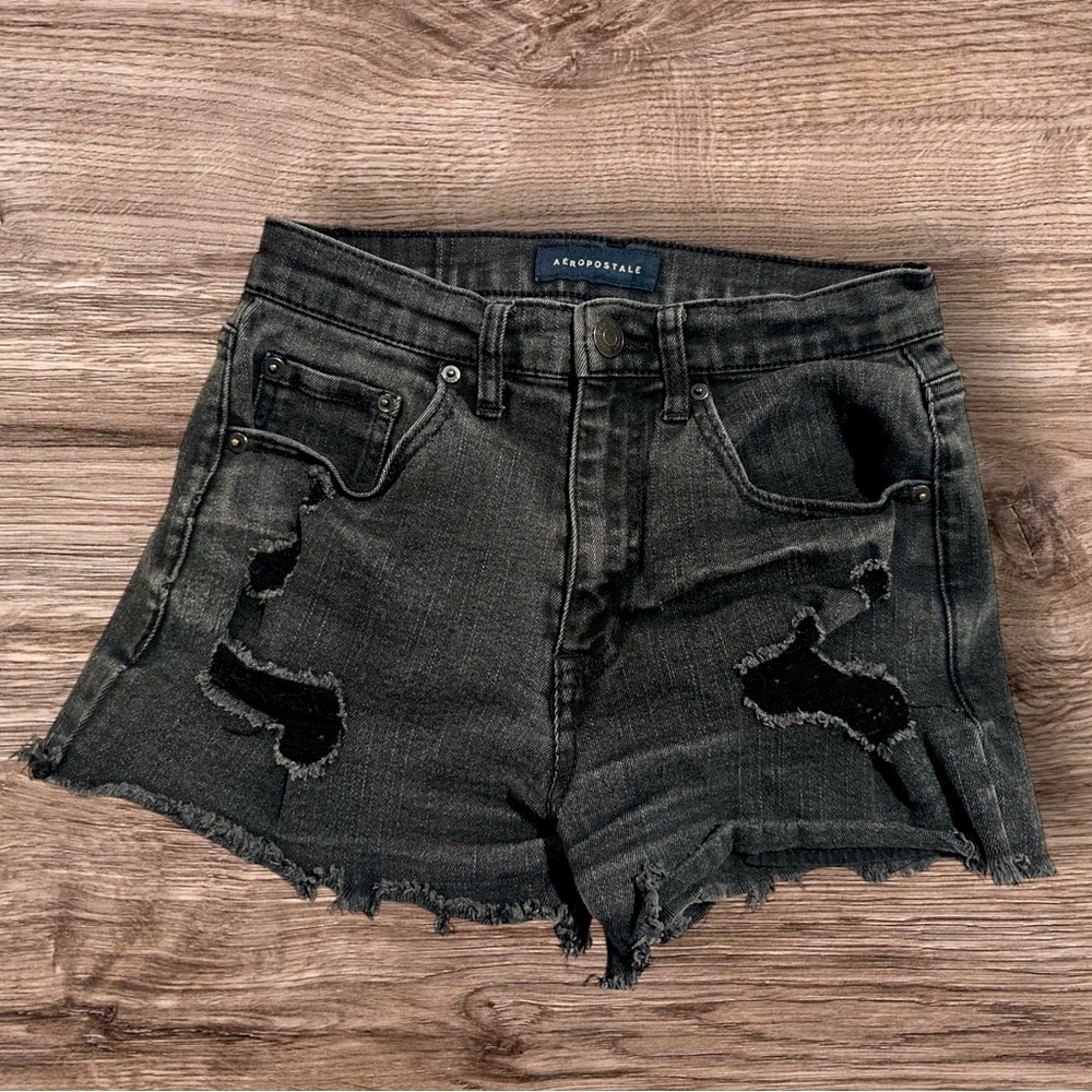 Aeropostale Aero Cheeky Short Shorts Distressed‎
